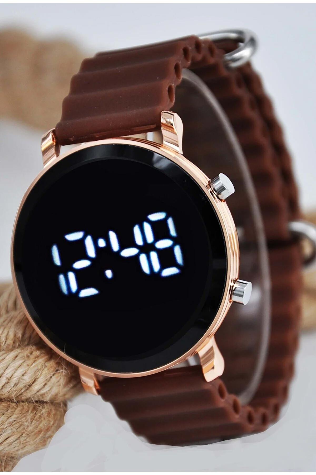 Sonsuzsaat SU-904 38 mm Kahverengi Silikon Kordon Dijital Unisex Kol Saati