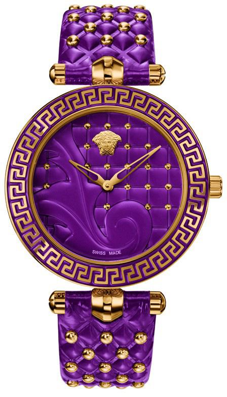 Versace VRSCVK7120014 40 mm Mor Deri Kordon Analog Kadın Kol Saati