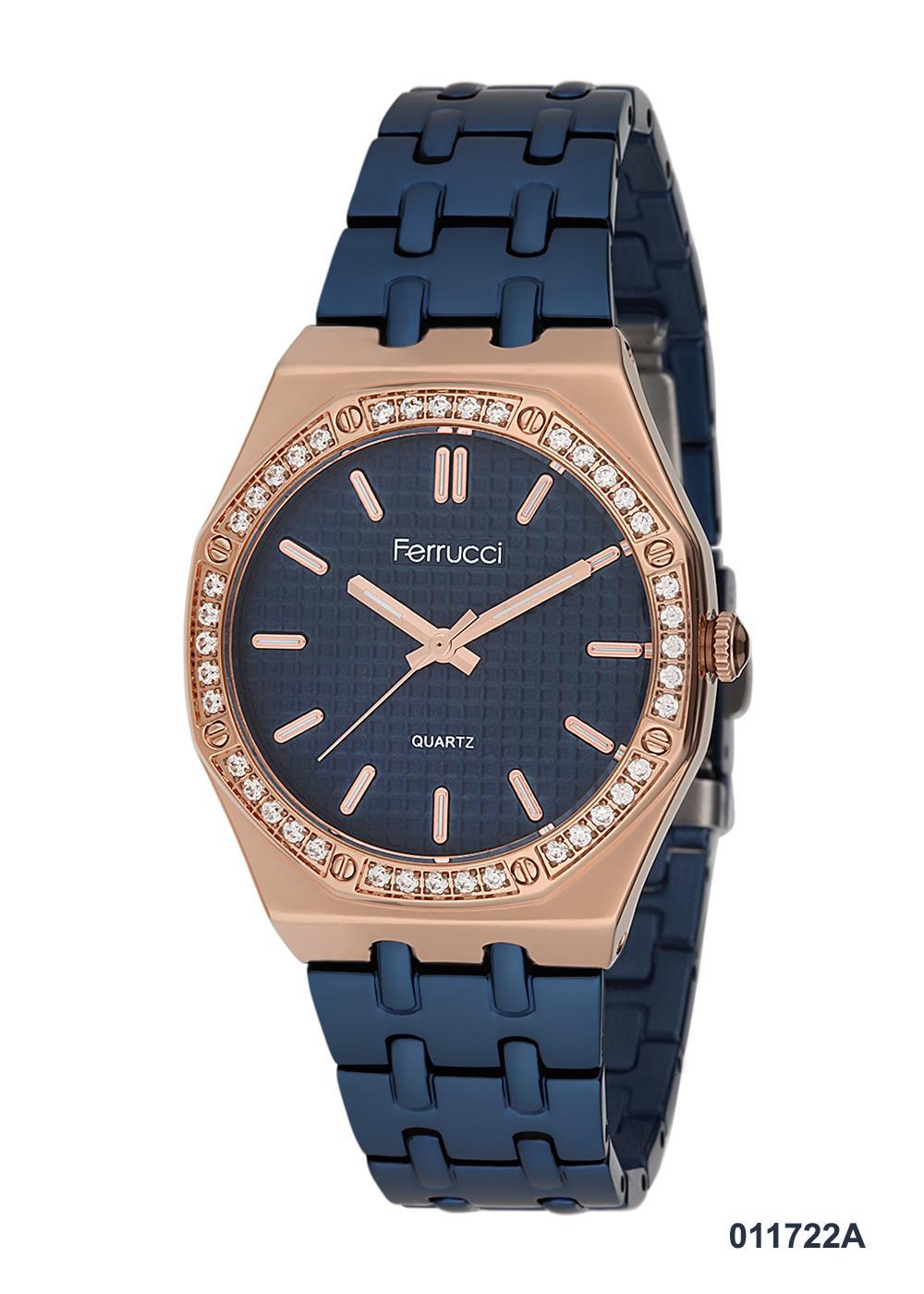 Ferrucci 8FM1779 38 mm Lacivert Metal Kordon Analog Kadın Kol Saati