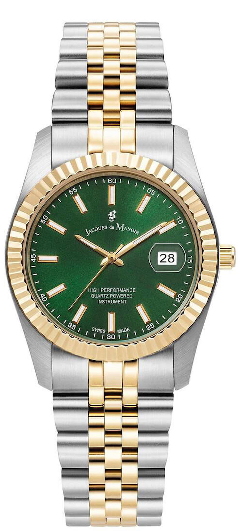 Jacques Du Manoir JWN02301 Takvimli 34 mm Altın-Gri Çelik Kordon Analog Kadın Kol Saati
