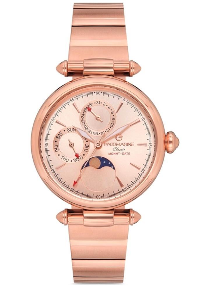 Pacomarine PM.61209.05 Takvimli 36-40 mm Rose Gold Çelik Kordon Analog Kadın Kol Saati