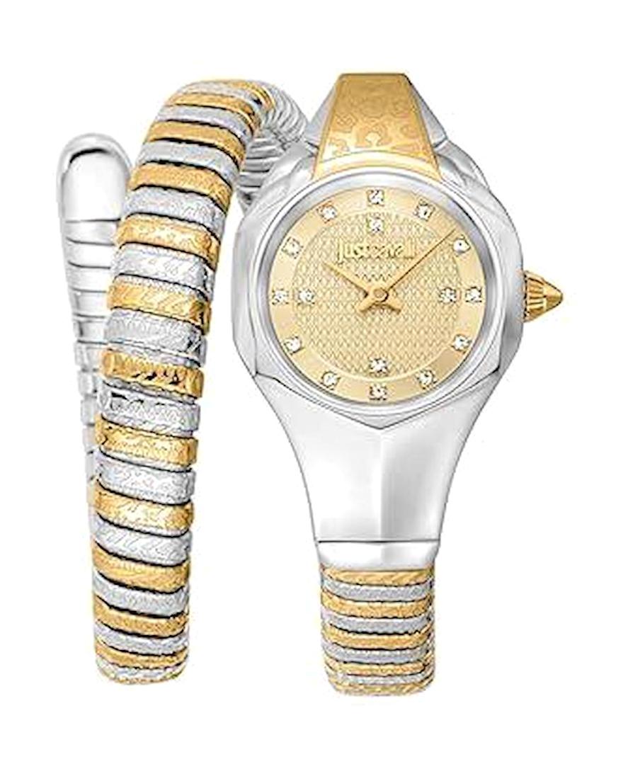 Just Cavalli JC1L270M0055 25 mm Altın-Gri Çelik Kordon Analog Kadın Kol Saati