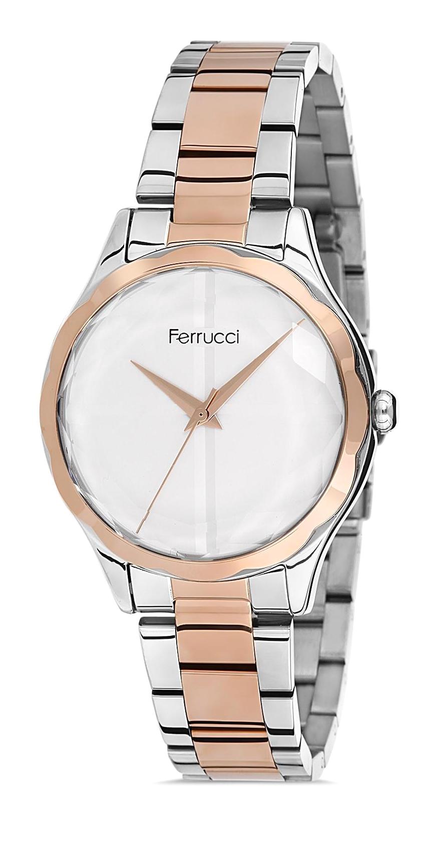 Ferrucci 9FM2106 38 mm Gri-Rose Gold Metal Kordon Analog Kadın Kol Saati