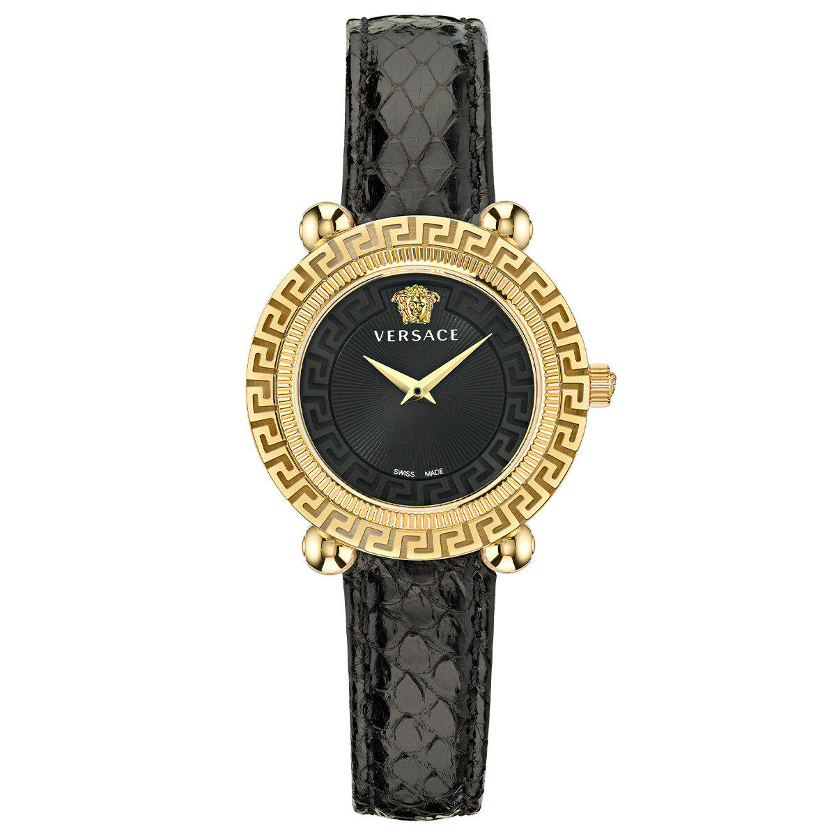 Versace VRSCVE6I00323 35 mm Siyah Deri Kordon Analog Kadın Kol Saati