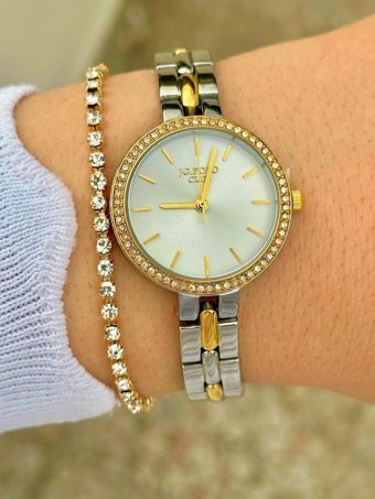 Jg. Polo Club PC.FT.1.117 31-35 mm Altın-Gri Çelik Kordon Analog Kadın Kol Saati