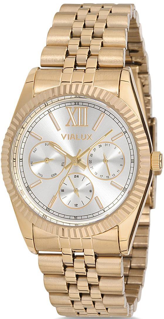 Vialux LY573G-02SG Takvimli 36 mm Altın Çelik Kordon Analog Kadın Kol Saati