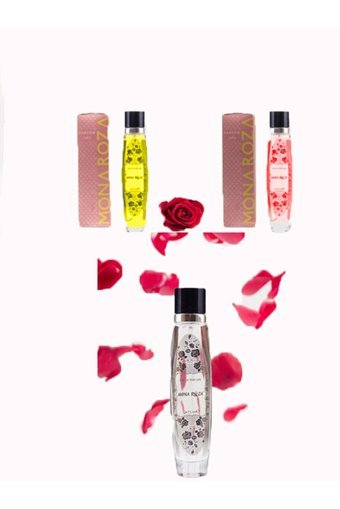 MonaRoza Isparta Gül 3 Parça Kadın Parfüm Seti EDT Kırmızı + Sarı + Beyaz 3x75 ml