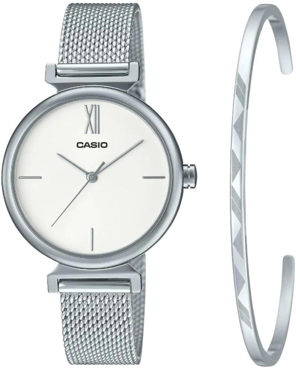 Casio LTP-2024VM-7CDR 36.4 mm Gri Çelik Kordon Analog Kadın Kol Saati