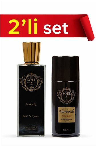 Soel Parfüm Narkotik İkili Erkek Parfüm Deodorant Seti EDP 50 ml + Narkotik Deodorant