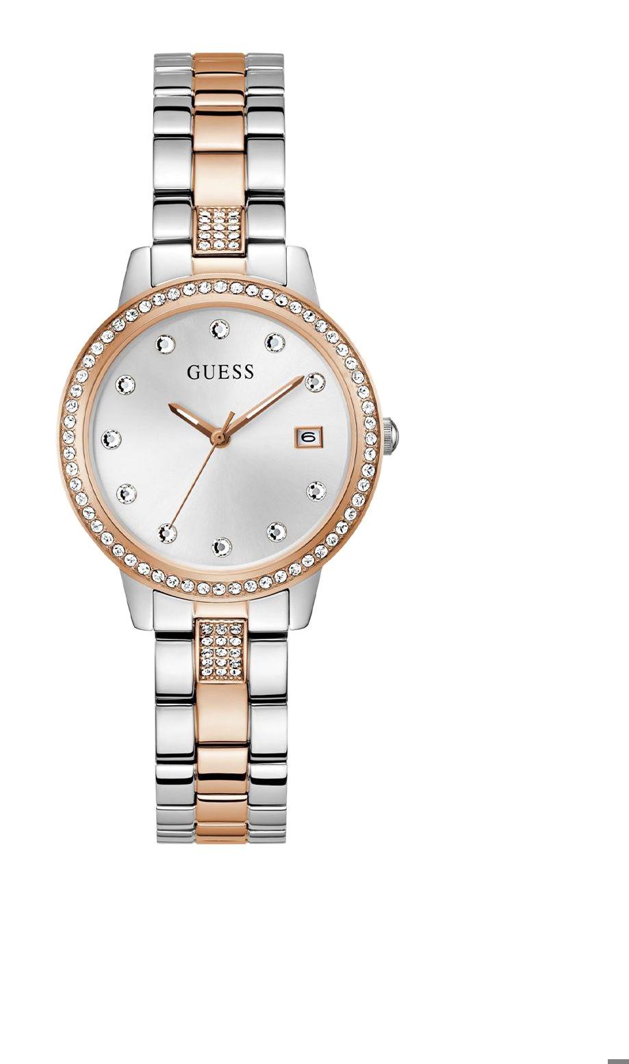Guess GUGW0725L2 Takvimli 34 mm Gri-Rose Gold Çelik Kordon Analog Kadın Kol Saati
