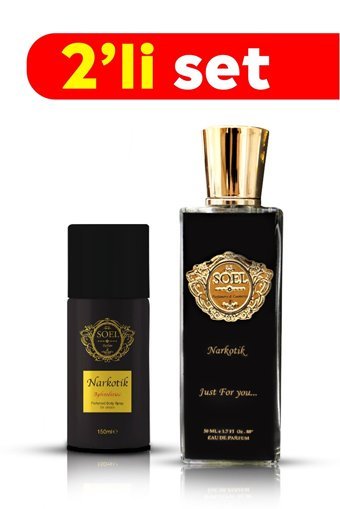 Soel Parfüm Narkotik İkili Erkek Parfüm Deodorant Seti EDP 50 ml + Narkotik Deodorant
