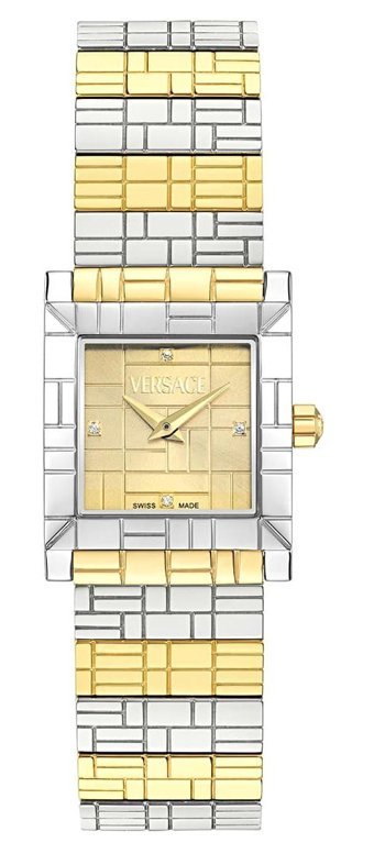 Versace VRSCVE9B00424 22 mm Altın-Gri Çelik Kordon Analog Kadın Kol Saati