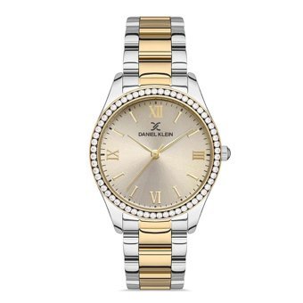 Daniel Klein DKE.1.10305.4 35 mm Altın-Gri Çelik Kordon Analog Kadın Kol Saati
