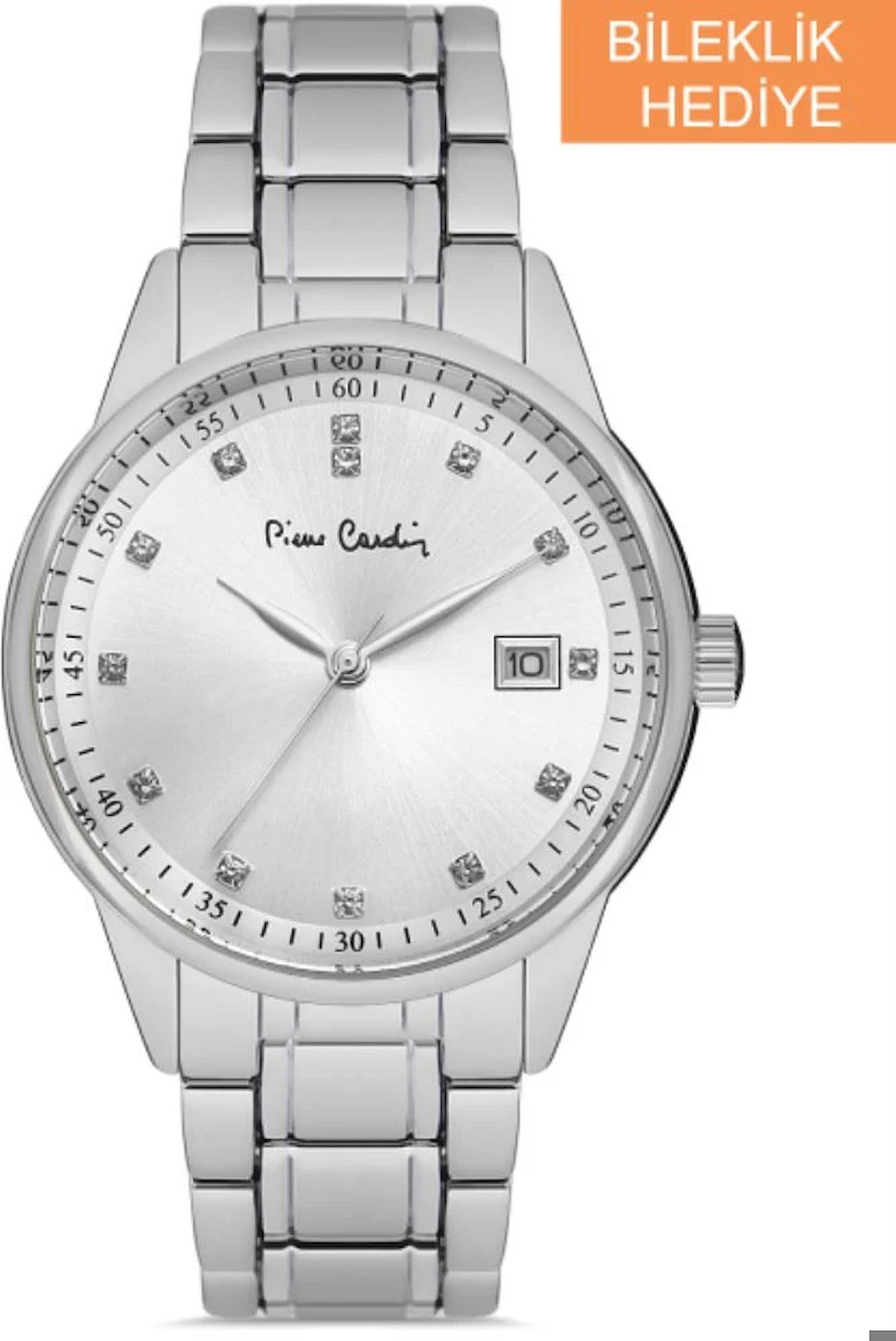 Pierre Cardin PC800602F01 Takvimli 36 mm Gri Metal Kordon Analog Kadın Kol Saati