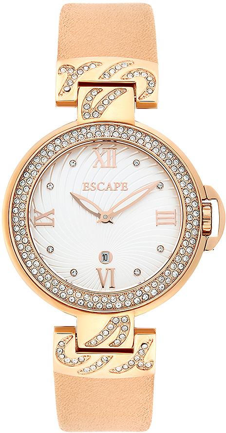 Escape EC1091-106 Takvimli 35 mm Kahverengi Deri Kordon Analog Kadın Kol Saati