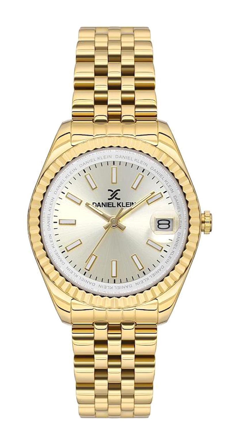 Daniel Klein DKE.1.10616-2 Takvimli 32 mm Altın Çelik Kordon Analog Kadın Kol Saati