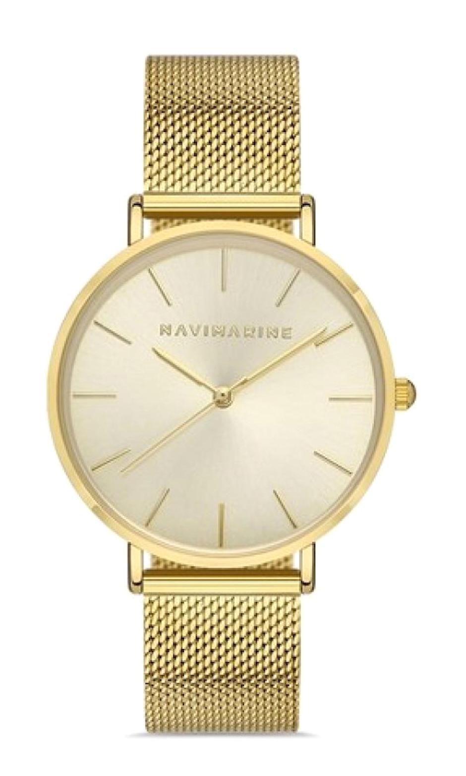 Navimarine MARİNE 003H-06 34 mm Altın Çelik Kordon Analog Kadın Kol Saati