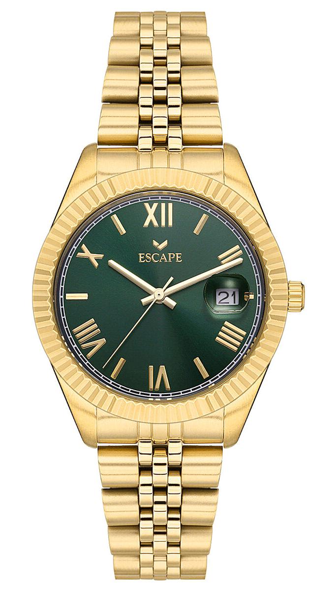Escape ESCP203905 Takvimli 36 mm Altın Çelik Kordon Analog Kadın Kol Saati