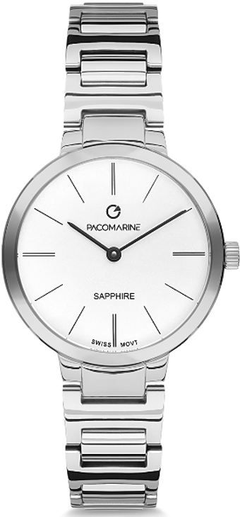 Pacomarine PM.19002.03 35 mm Gri Çelik Kordon Analog Kadın Kol Saati