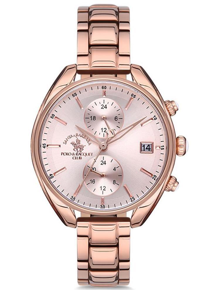 Santa Barbara Polo & Racquet Club SB.1.10026.3 Takvimli 38 mm Rose Gold Çelik Kordon Analog Kadın Kol Saati