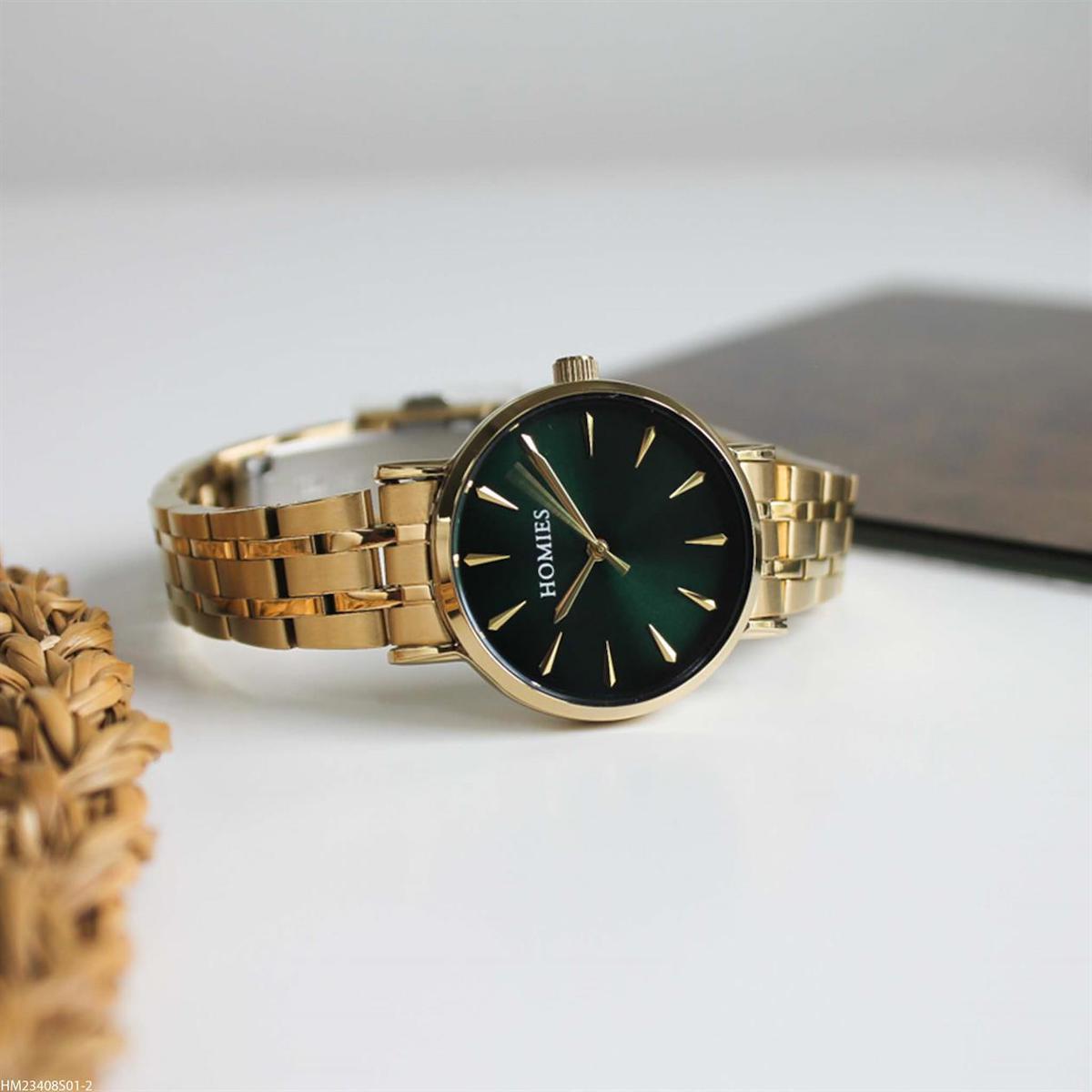 Homies HM23408S01-2 30 mm Altın Çelik Kordon Analog Kadın Kol Saati