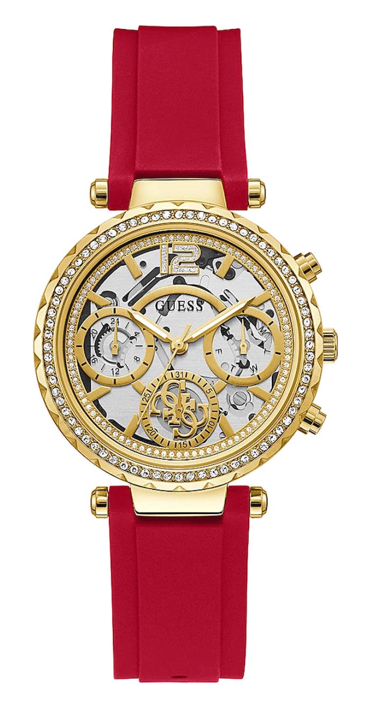 Guess GUGW0484L1 Takvimli 36 mm Kırmızı Silikon Kordon Analog Kadın Kol Saati