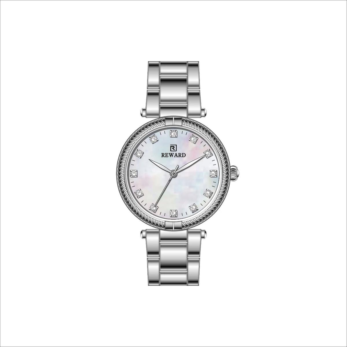 Reward A142781 36 mm Gri Çelik Kordon Analog Kadın Kol Saati