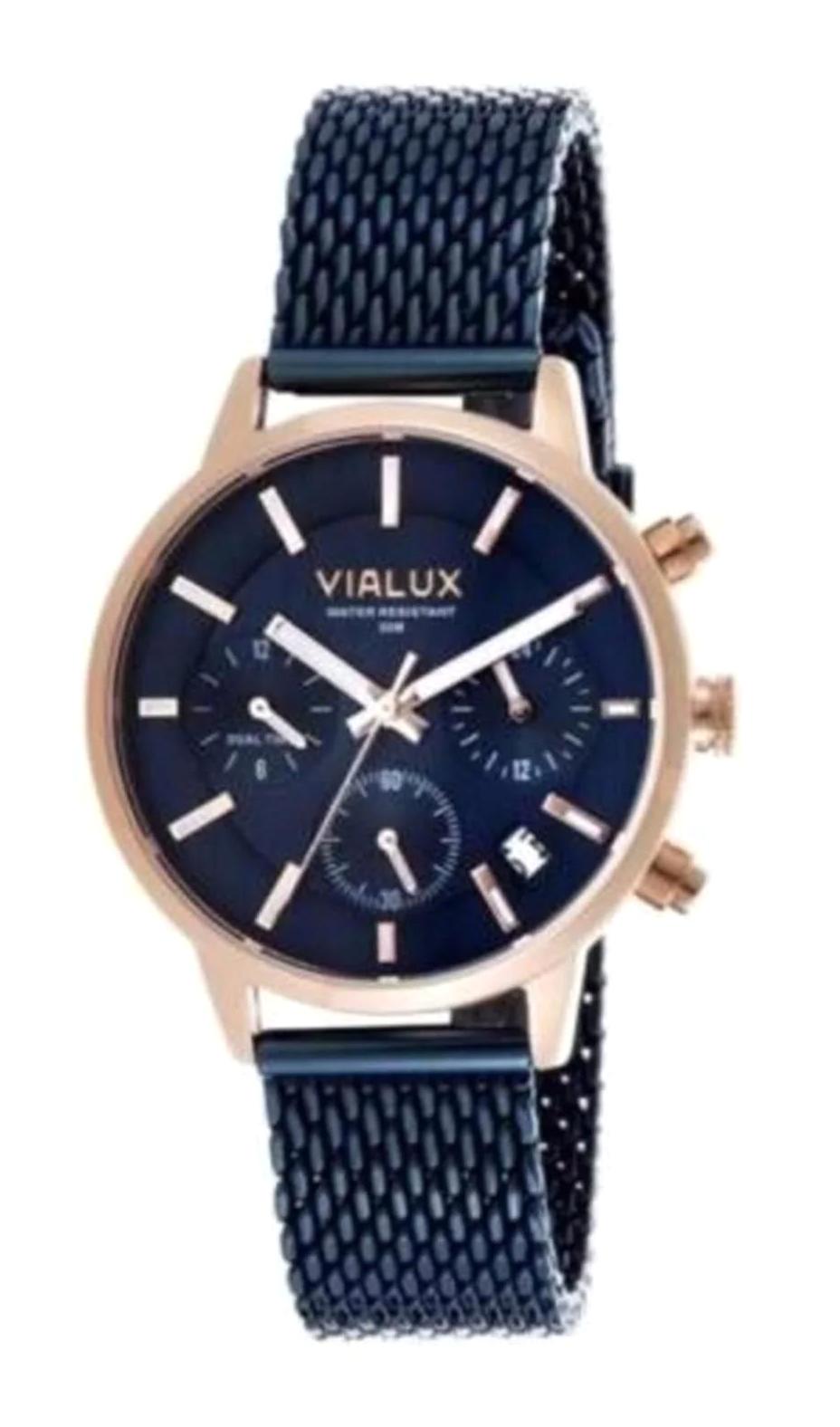 Vialux LY534R-11SR Takvimli 35 mm Lacivert Silikon Kordon Analog Kadın Kol Saati