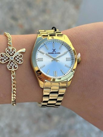 Daniel Klein DK.FT.1.350 31-35 mm Altın Çelik Kordon Analog Kadın Kol Saati