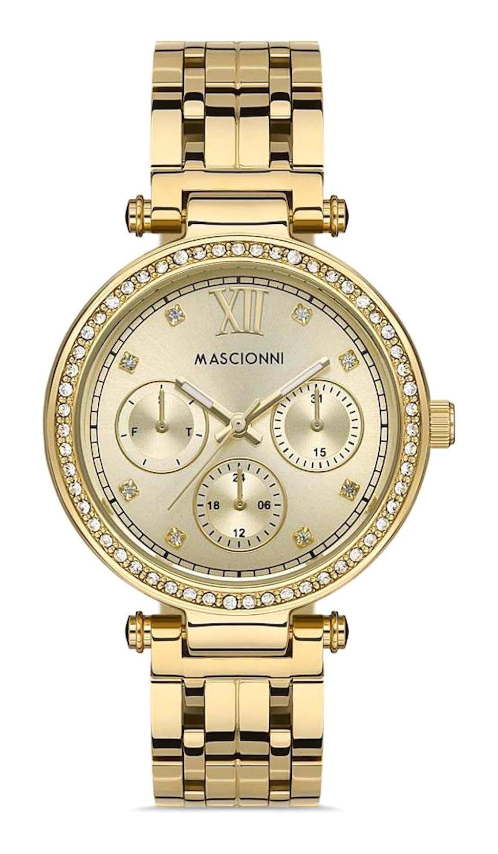 Mascionni M.1.1194.03 Takvimli 36 mm Altın Metal Kordon Analog Kadın Kol Saati