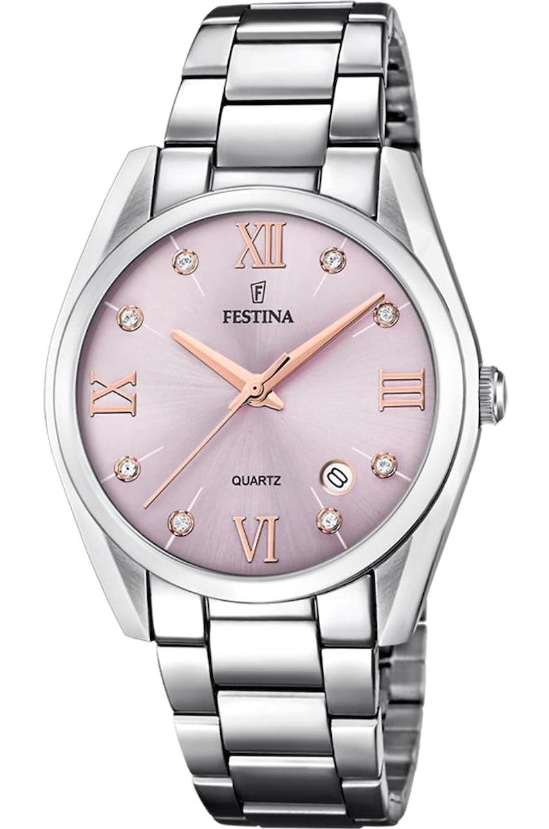 Festina F16790/D 36 mm Gri Çelik Kordon Analog Kadın Kol Saati