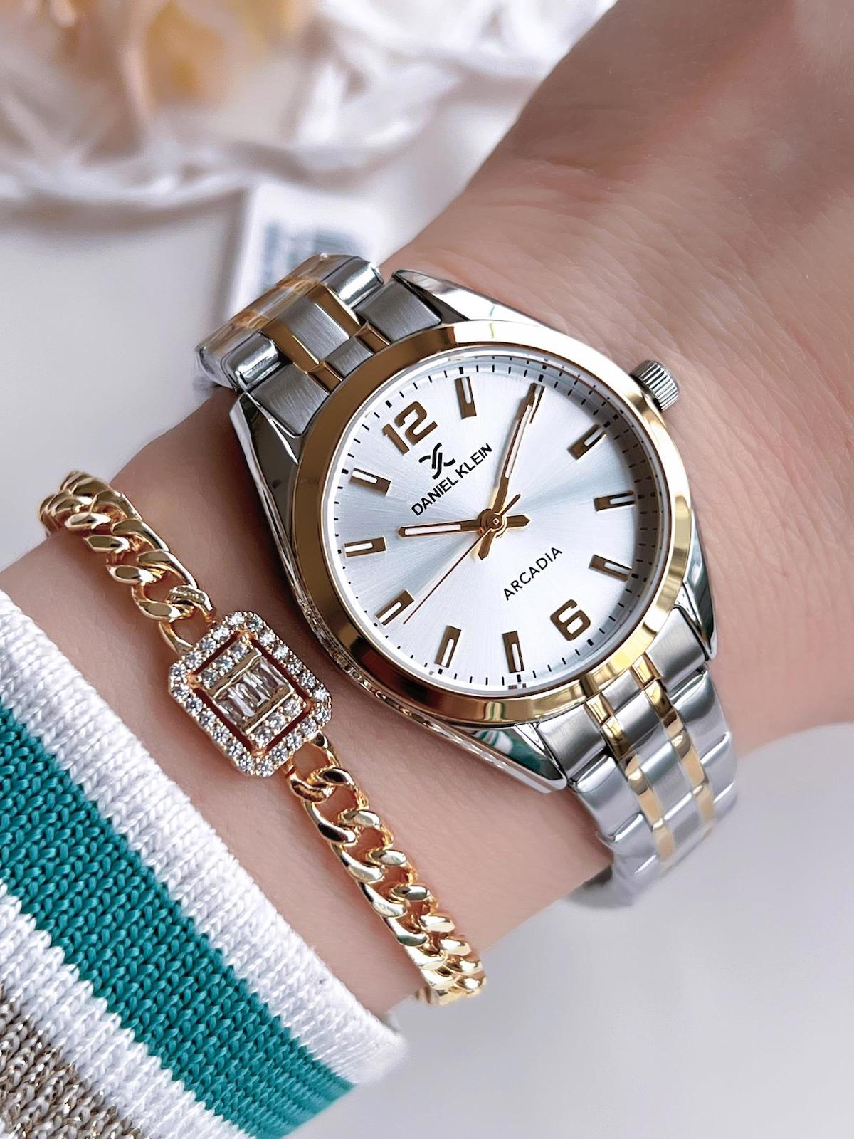 Daniel Klein BDK.1.13689-9 34 mm Altın-Gri Çelik Kordon Analog Kadın Kol Saati