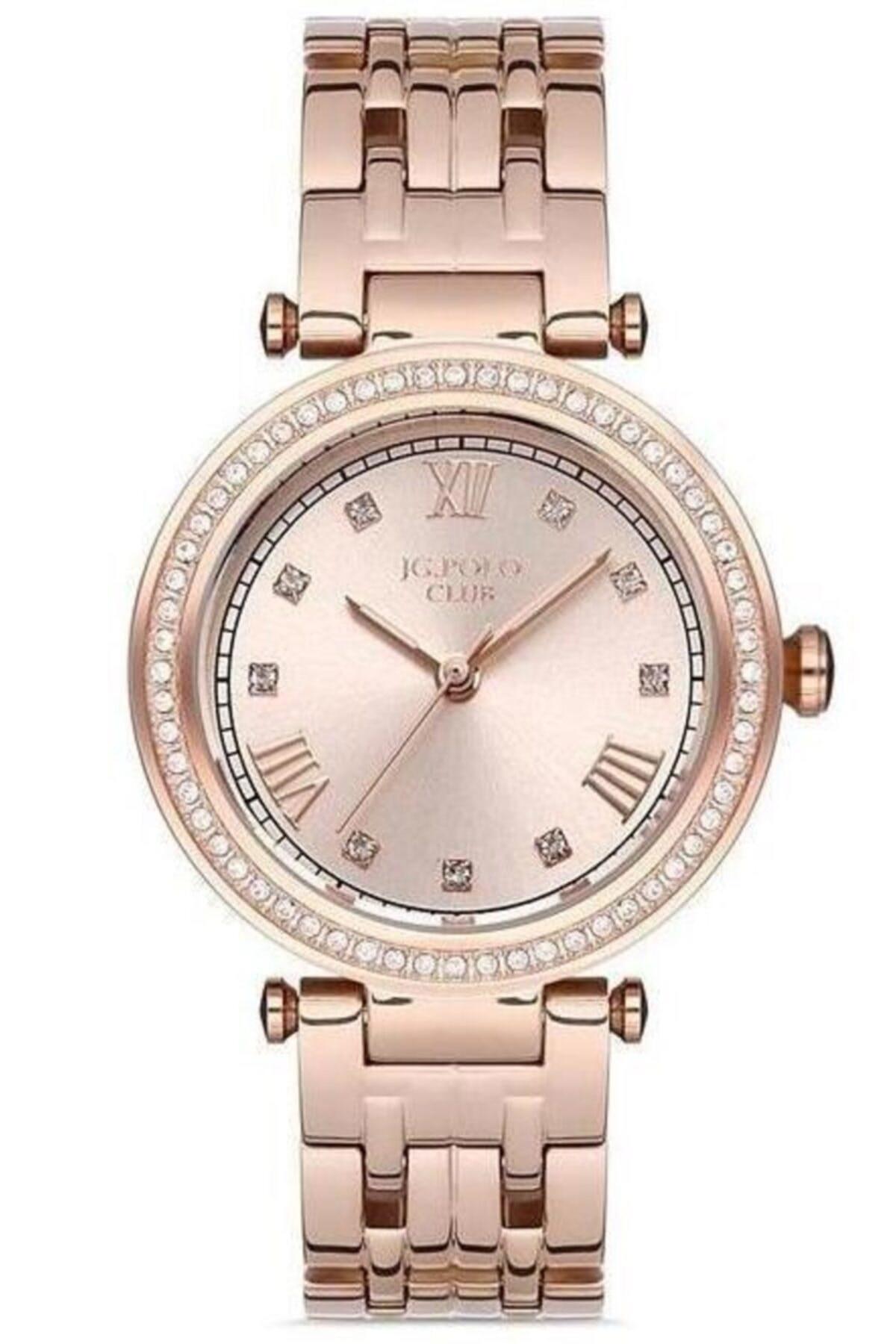 Jg. Polo Club 33 mm Rose Gold Çelik Kordon Analog Kadın Kol Saati
