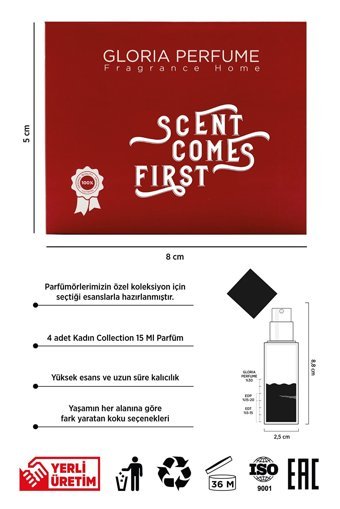 Gloria Perfume Scent Comes First 4 Parça Mini Kadın Parfüm Seti EDP
