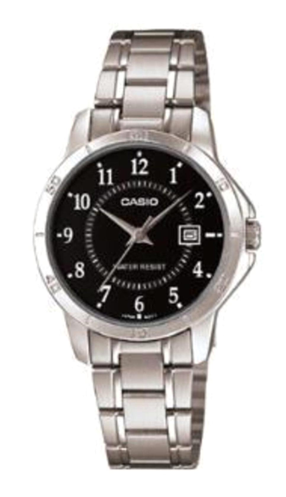 Casio LTP-V004D-1BUDF Takvimli 30.2 mm Gri Çelik Kordon Analog Kadın Kol Saati