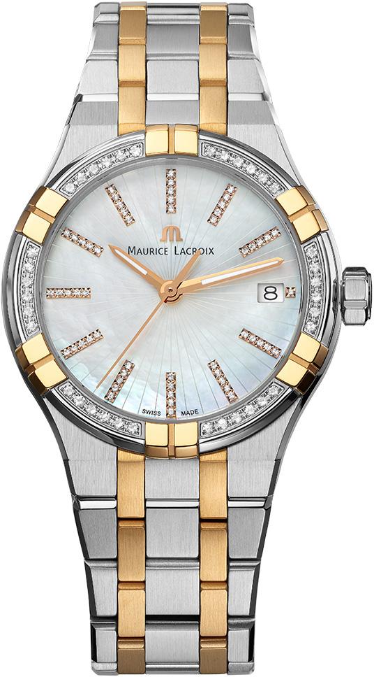 Maurice Lacroix AI1106-PVPD2-170-1 Takvimli 36 mm Gri Çelik Kordon Analog Kadın Kol Saati