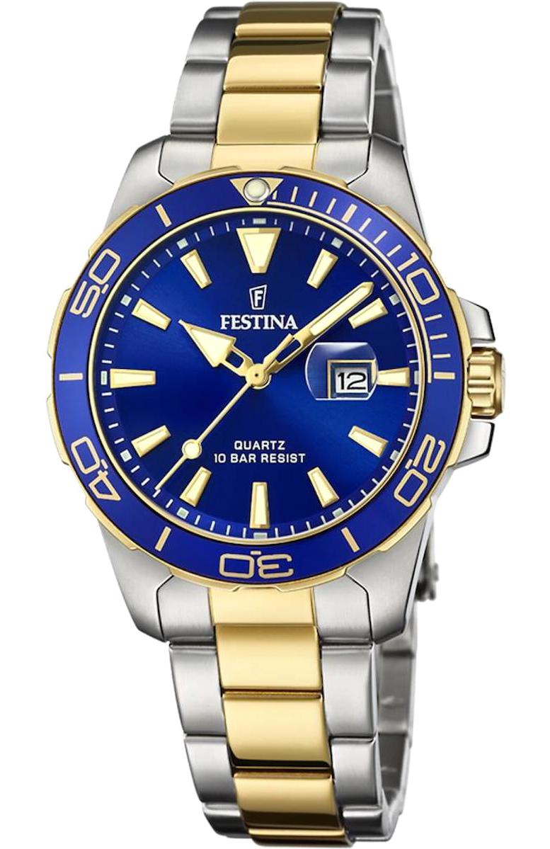 Festina F20504/1 31-35 mm Altın-Gri Çelik Kordon Analog Kadın Kol Saati
