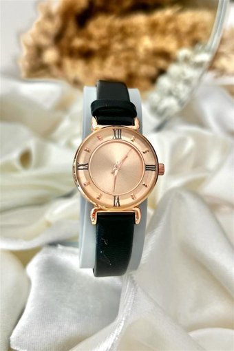 Laydi.Mo 28 mm Siyah Deri Kordon Analog Kadın Kol Saati
