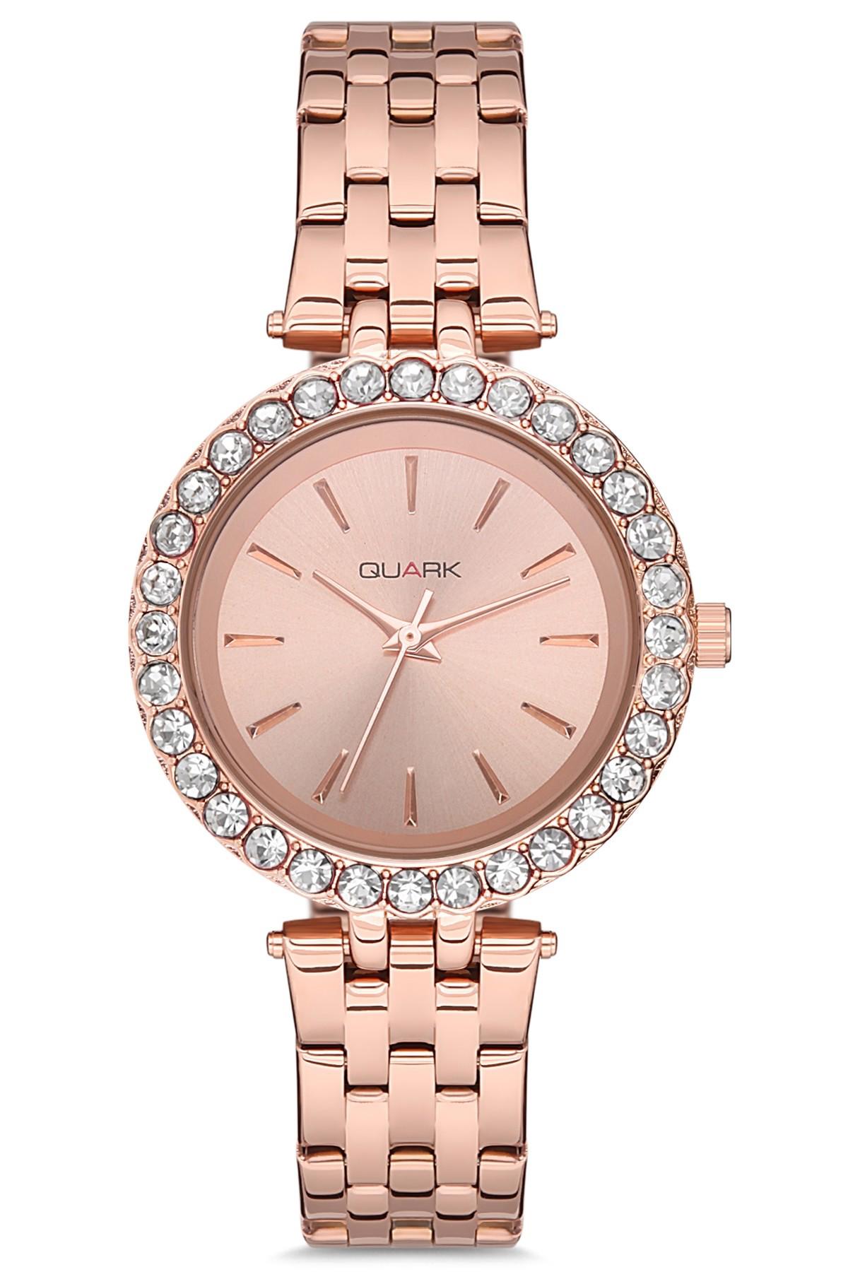 Quark QC-425R-4A 36 mm Rose Gold Çelik Kordon Analog Kadın Kol Saati