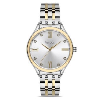 Ferrucci FRC.13860M.03 35 mm Altın-Gri Çelik Kordon Analog Kadın Kol Saati