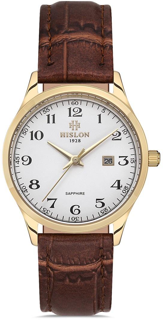 Hislon QL128G-01KG Takvimli 31 mm Kahverengi Deri Kordon Analog Kadın Kol Saati