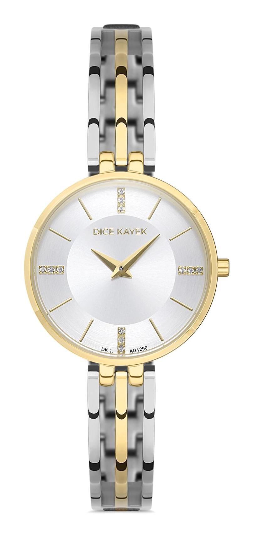 Dice Kayek DK.1.AG1290.03 30 mm Altın-Gri Çelik Kordon Analog Kadın Kol Saati
