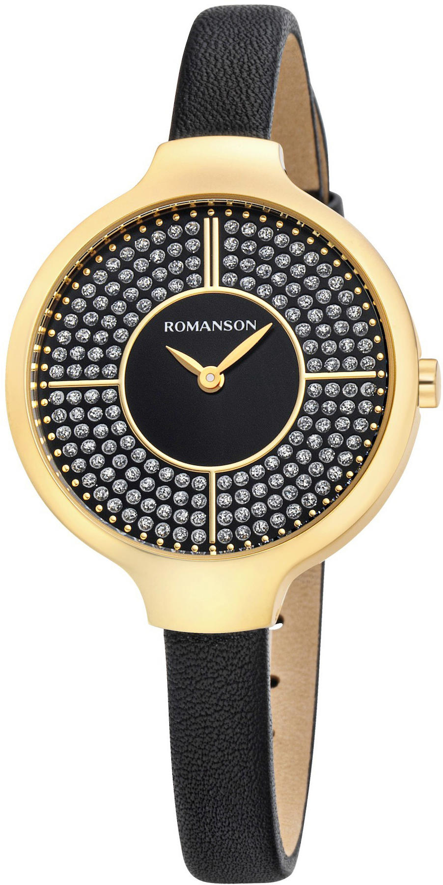 Romanson RL0B13LLBGA31G 38 mm Siyah Çelik Kordon Analog Kadın Kol Saati