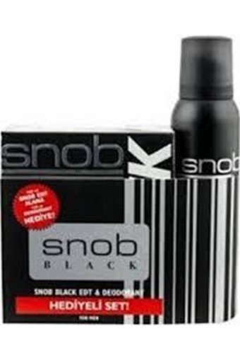 Snob Black İkili Erkek Parfüm Deodorant Seti EDT 100 ml + 150 ml Snop Deodorant