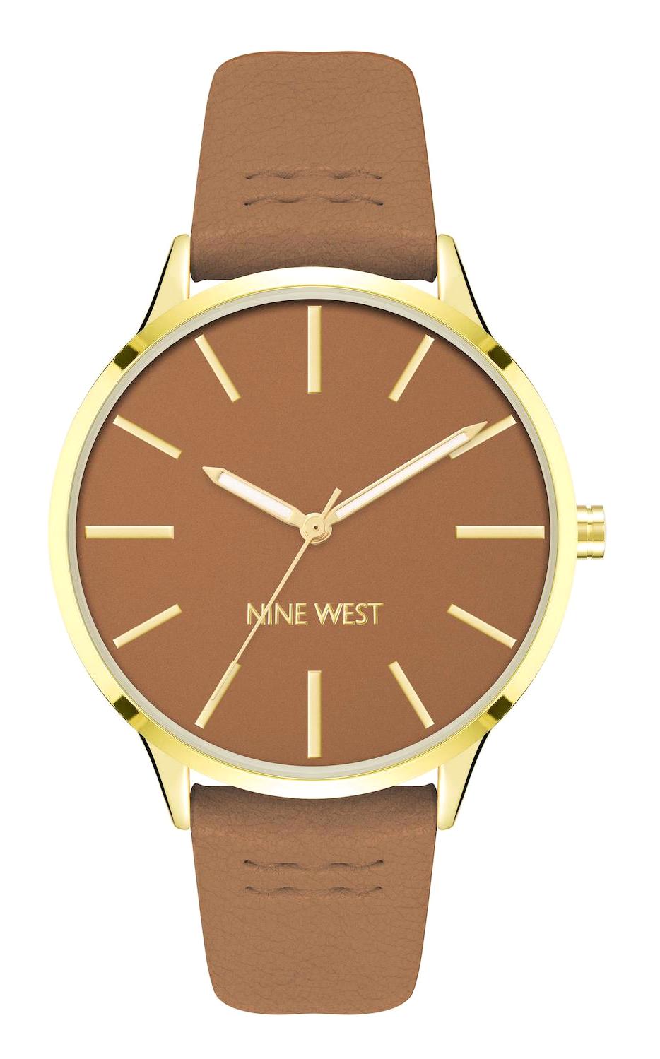 Nine West NW-2752GPHY 38 mm Kahverengi Deri Kordon Analog Kadın Kol Saati