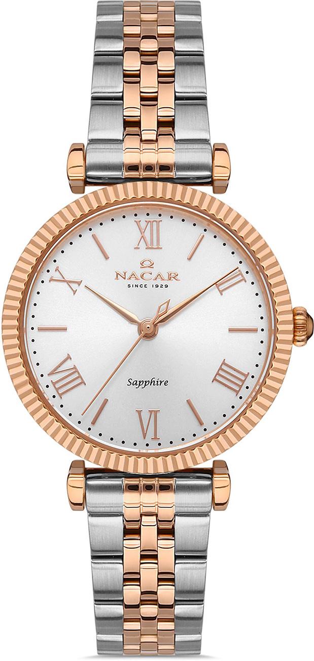 Nacar NC34-39B553-ESM 32 mm Gri-Rose Gold Çelik Kordon Analog Kadın Kol Saati