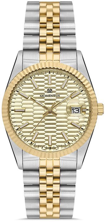 Momentus CW138T-08SG Takvimli 36 mm Altın-Gri Çelik Kordon Analog Kadın Kol Saati