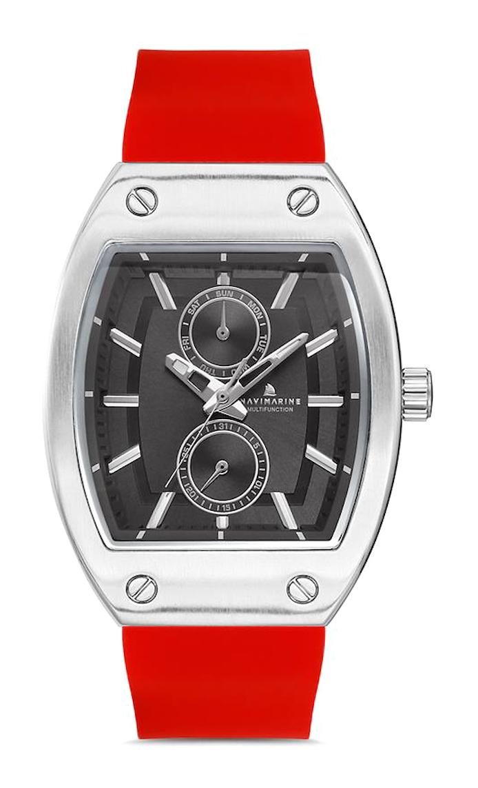 Navimarine NM136-2 Takvimli 34 mm Kırmızı Deri Kordon Analog Kadın Kol Saati