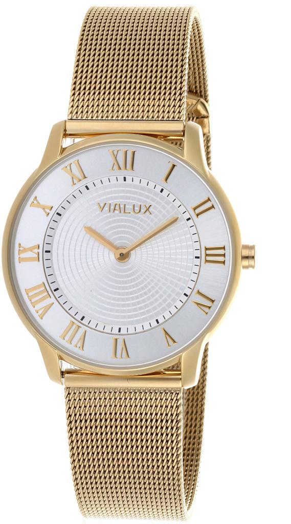 Vialux LJ271-M03 30 mm Altın Çelik Kordon Analog Kadın Kol Saati