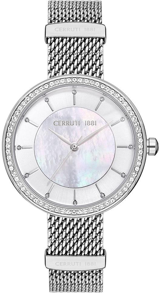 Cerruti 1881 CRM27002 35 mm Gri Hasır Kordon Analog Kadın Kol Saati